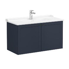 Vitra Root Classic 68748 Lavabo Dolabı, Kapaklı, 100 Cm, Mat Lacivert, Klasik Lavabolu